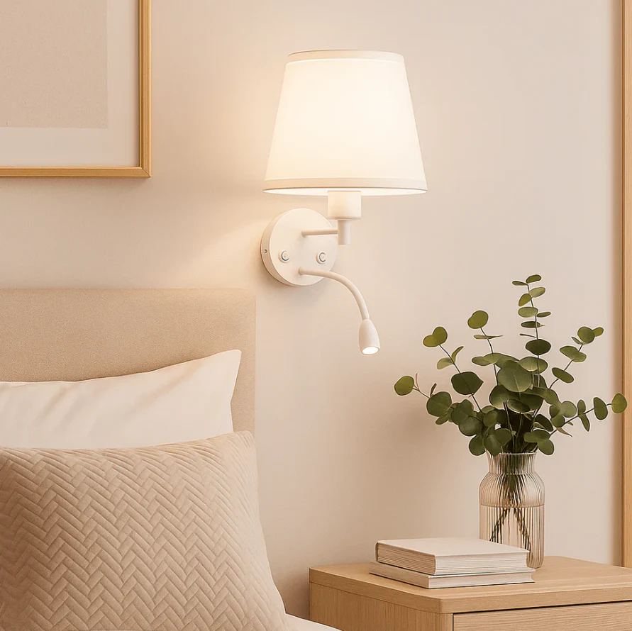 Aplique de pared "Lumina" E27 con foco LED de lectura 3W