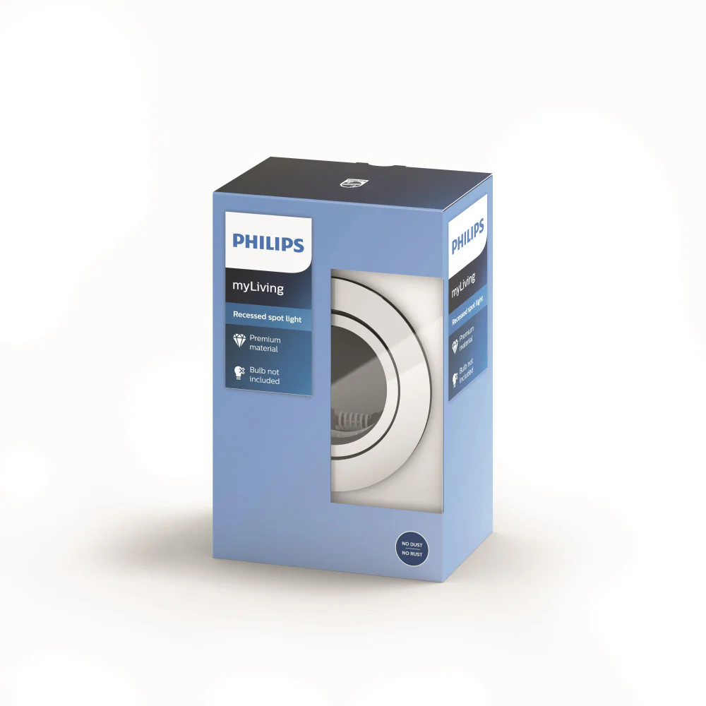 Aro Empotrable Philips Donegal Circular Cromado GU10 - Sin Bombilla - Image 3