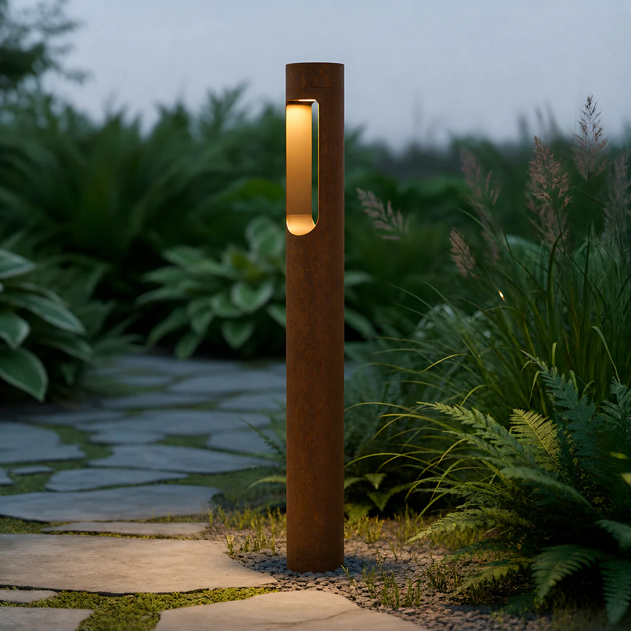 Baliza LED Exterior  "Fredericksburg" 90Cm 10W 220VAC 3000ºK Marron Oxido