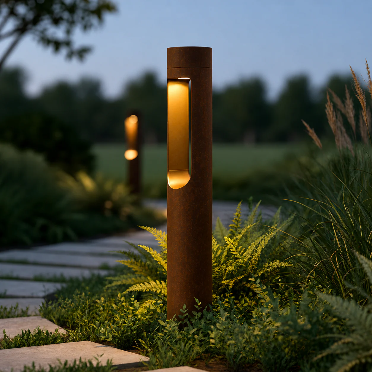 Baliza LED Exterior  "Medinipur" 60Cm 10W 220VAC 3000ºK Marron Oxido