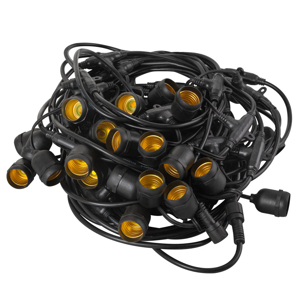 Cadena de 40 Portalámparas E27 20 Metros IP65 sin Bombillas [HO-CAD-20M-40xE27] - Image 2