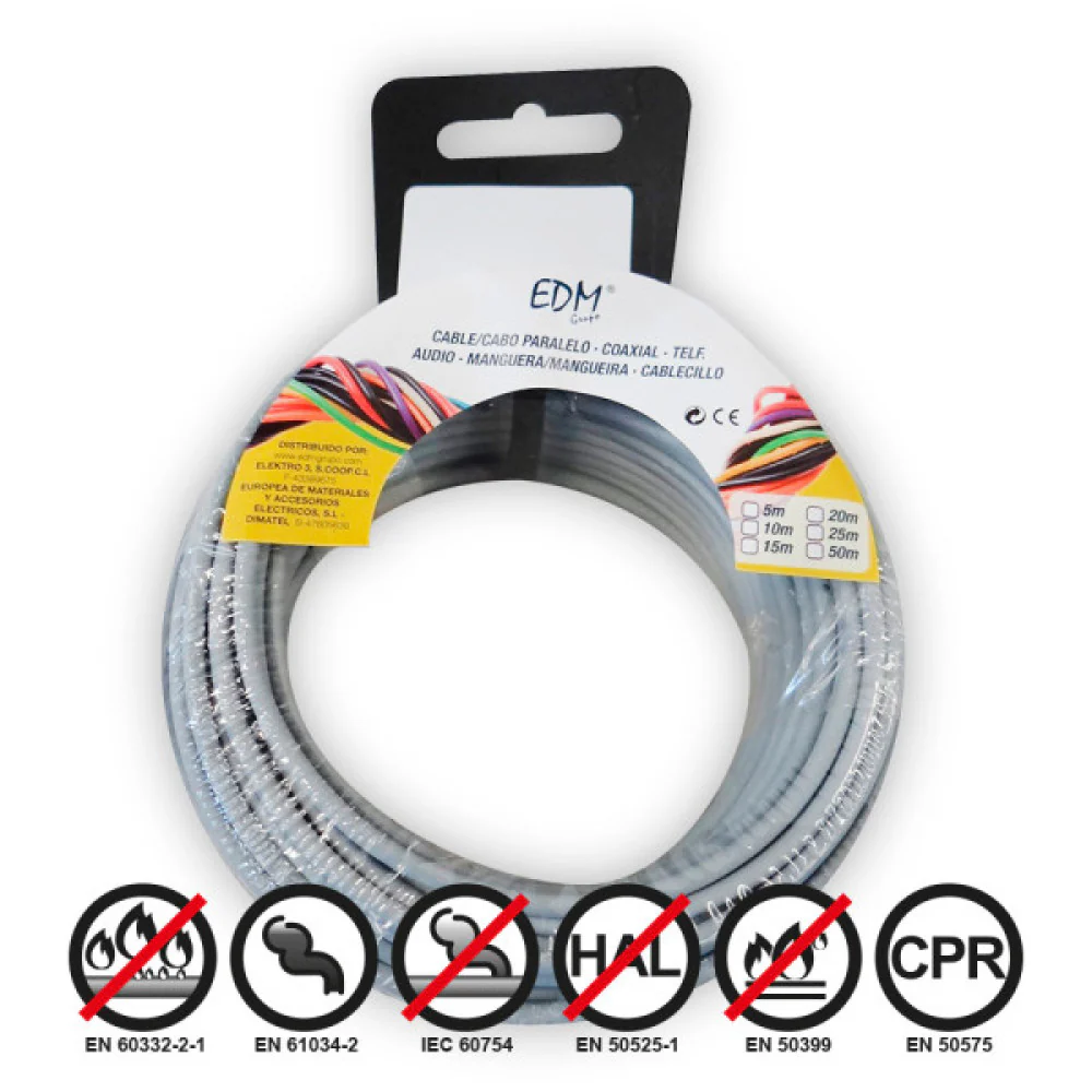 Carrete Cablecillo Flexible 2,5mm Gris 15M Libre de Halógenos [E3-28464] - Image 2