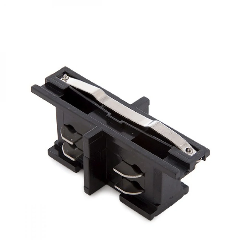 Conector Recto Carril Trifásico Negro