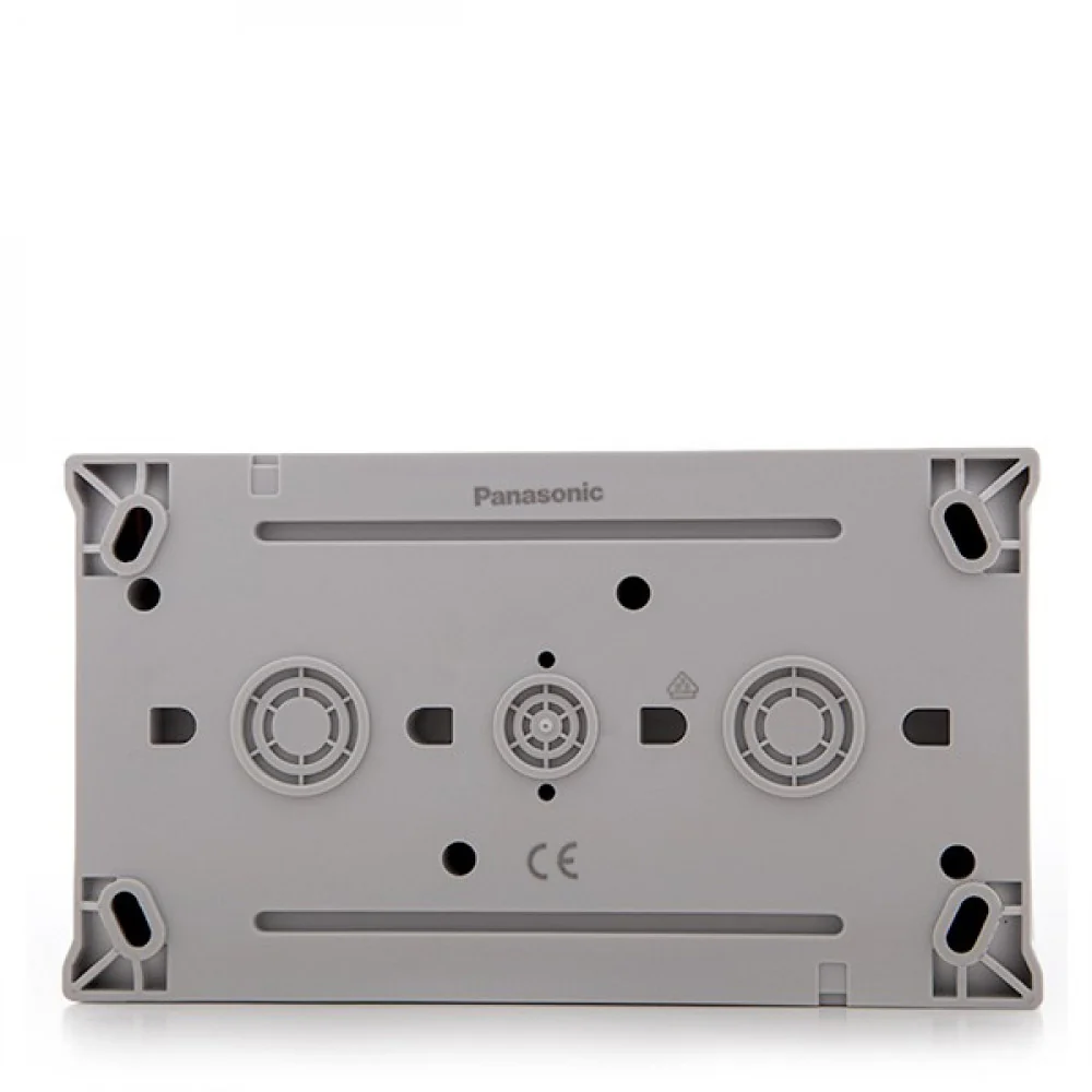 Conjunto Horizontal Interruptor 10A/250V Toma de Corriente 16A/250V Panasonic Pacific Tapa IP54 Gris - Image 2