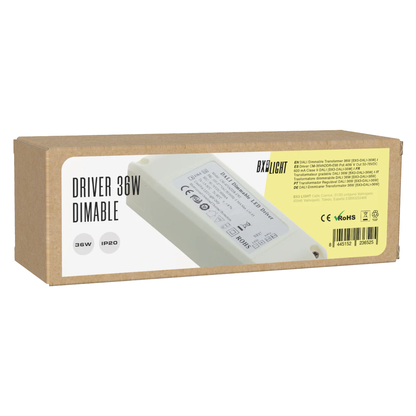 Driver CM-36VADDR-EMI Pot.40W V Out 50-76VDC 600 mA Clase II DALI [BX3-DALI-36W] - Image 2