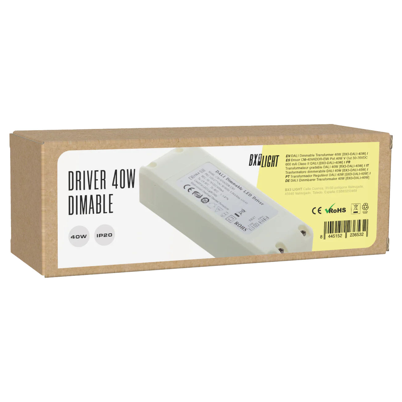 Driver CM-40VADDR-EMI Pot.40W V Out 50-76VDC 600 mA Clase II DALI [BX3-DALI-40W] - Image 2