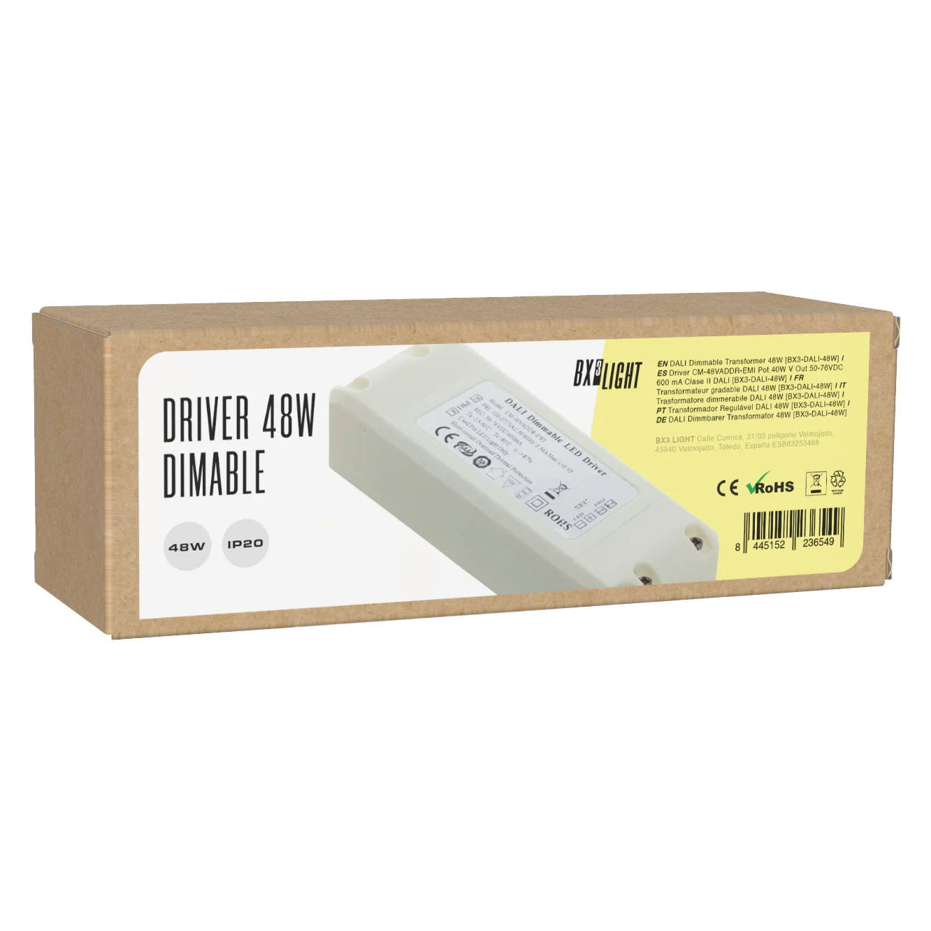 Driver CM-48VADDR-EMI Pot.40W V Out 50-76VDC 600 mA Clase II DALI [BX3-DALI-48W] - Image 2