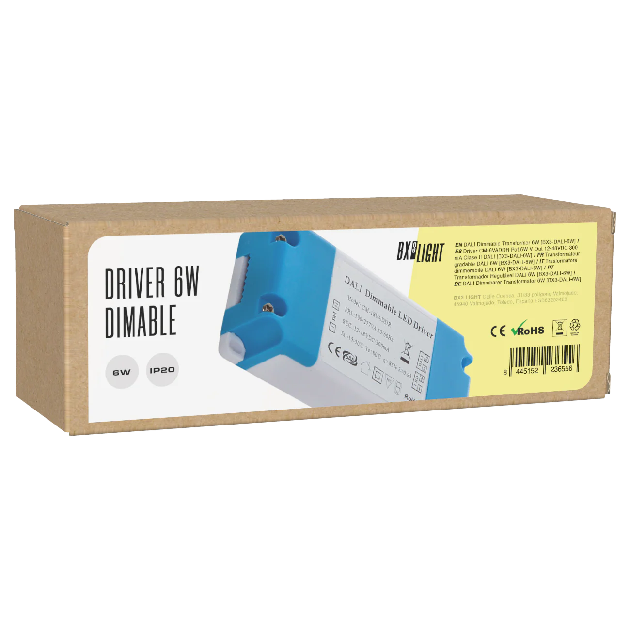 Driver CM-6VADDR Pot.6W V Out 12-48VDC 300 mA Clase II DALI [BX3-DALI-6W] - Image 2