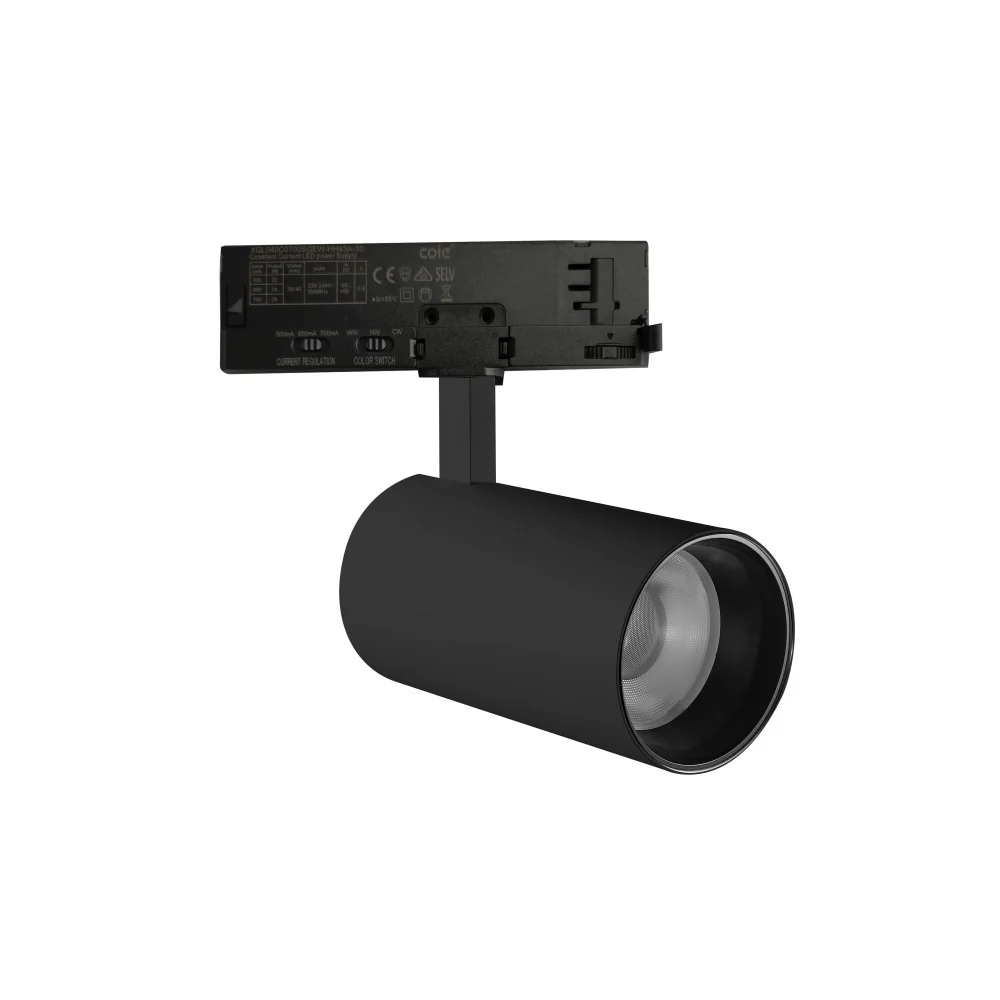 Foco de Carril LED Monofásico Potencia_Temperatura de Color Regulables 20_25_30W 6000_4000_3000K Negro  [ATL080030-M-B]