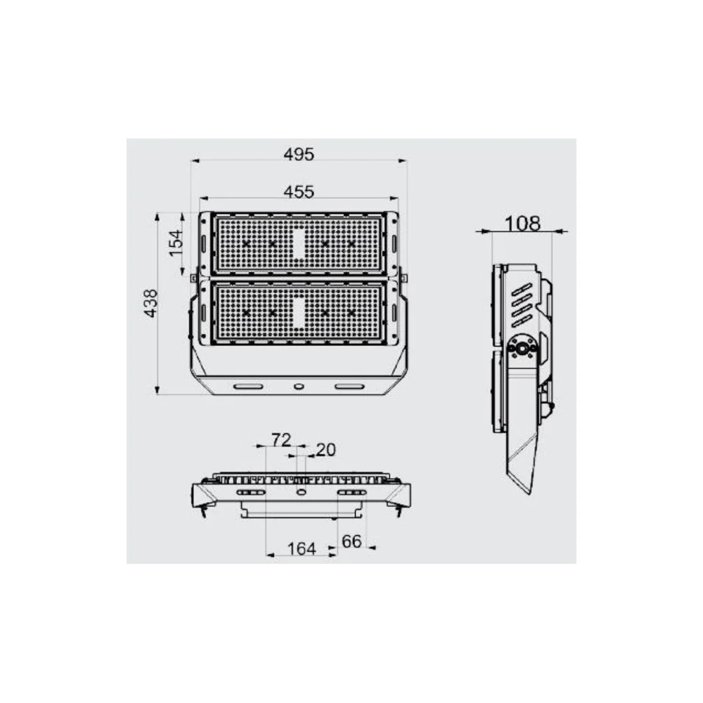 Proyector LED 500W Stadium 75000Lm Driver Meanwell 1-10V IP65 Philips 3030 100.000H - Image 4