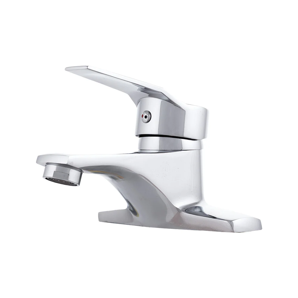 Grifo Lavabo Acero Inoxidable, Cromado, Agua Caliente-Fría, Caño Bajo, Monomando [QLI-FA-8705