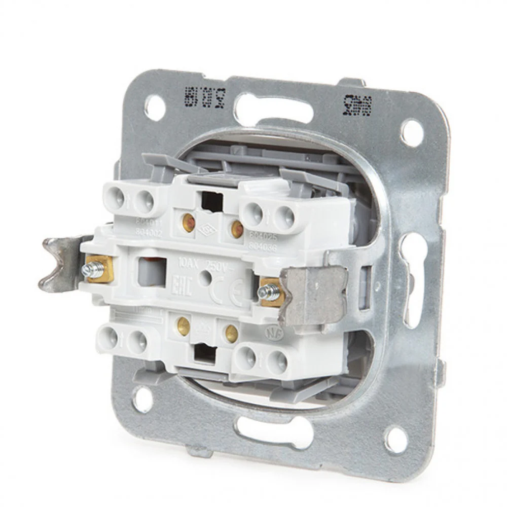 Interruptor Doble Panasonic Karre 10A 250V/Bastidor Metálico con Garras/Tecla Blanca - Image 3
