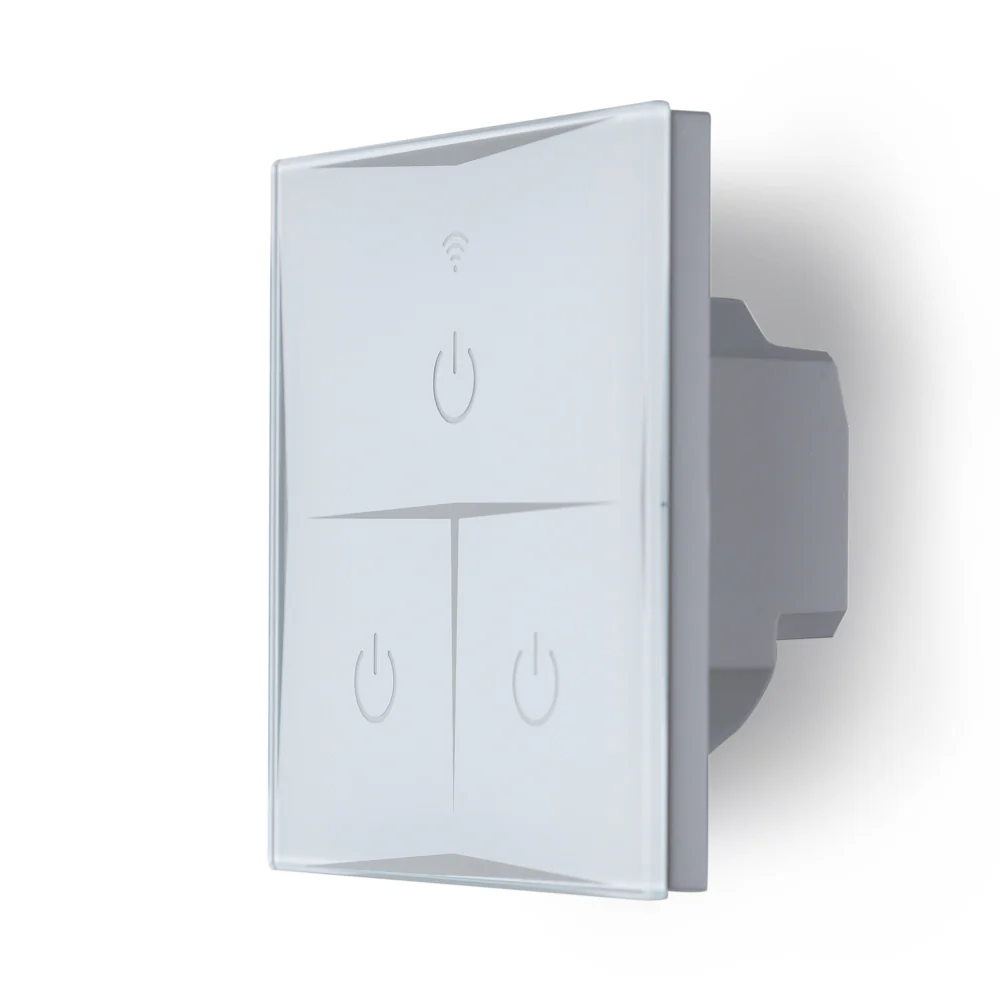 Interruptor Inteligente Táctil Cristal 3 Vía 1800W Compatible Google Home/Alexa [HIT-KS-601-3 - Image 2