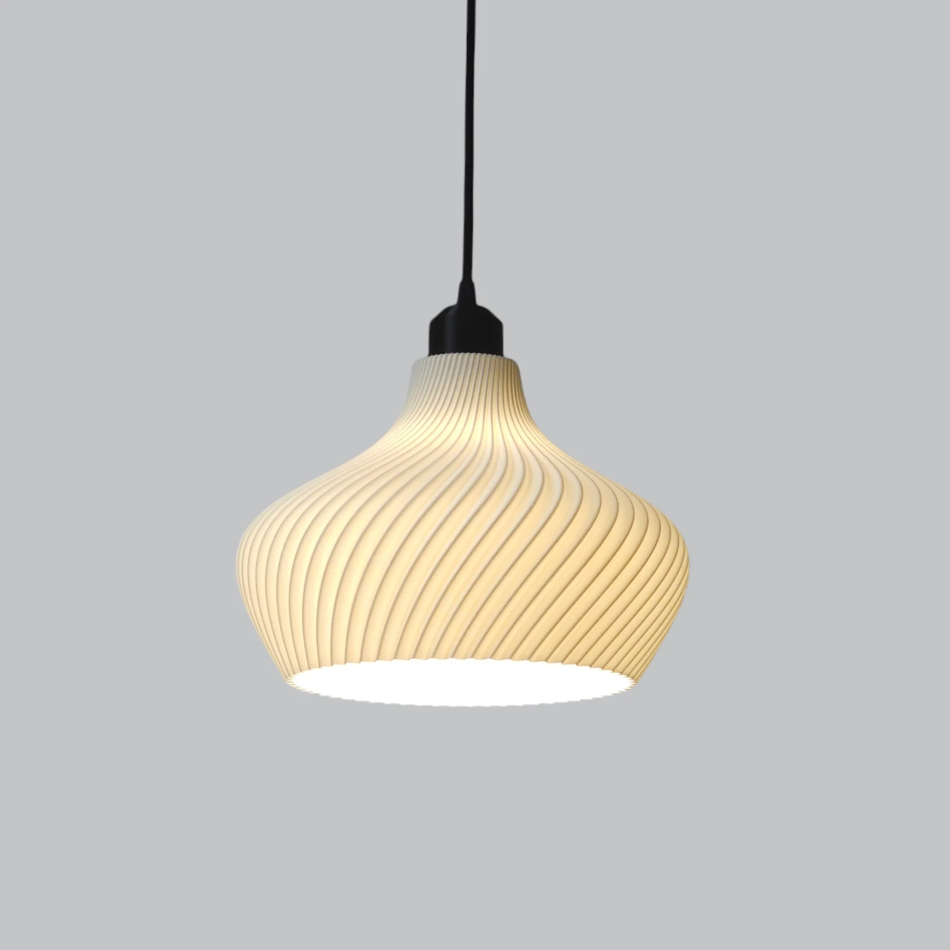 Lámpara Colgante "Daila" Color Blanco/Florón Negro/Cable Negro - Image 4