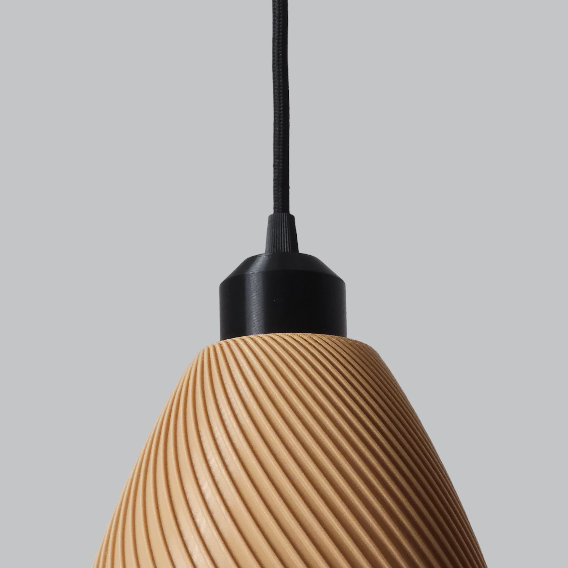 Lámpara Colgante "Paval" Color Beige/Florón Negro/Cable Negro - Image 2