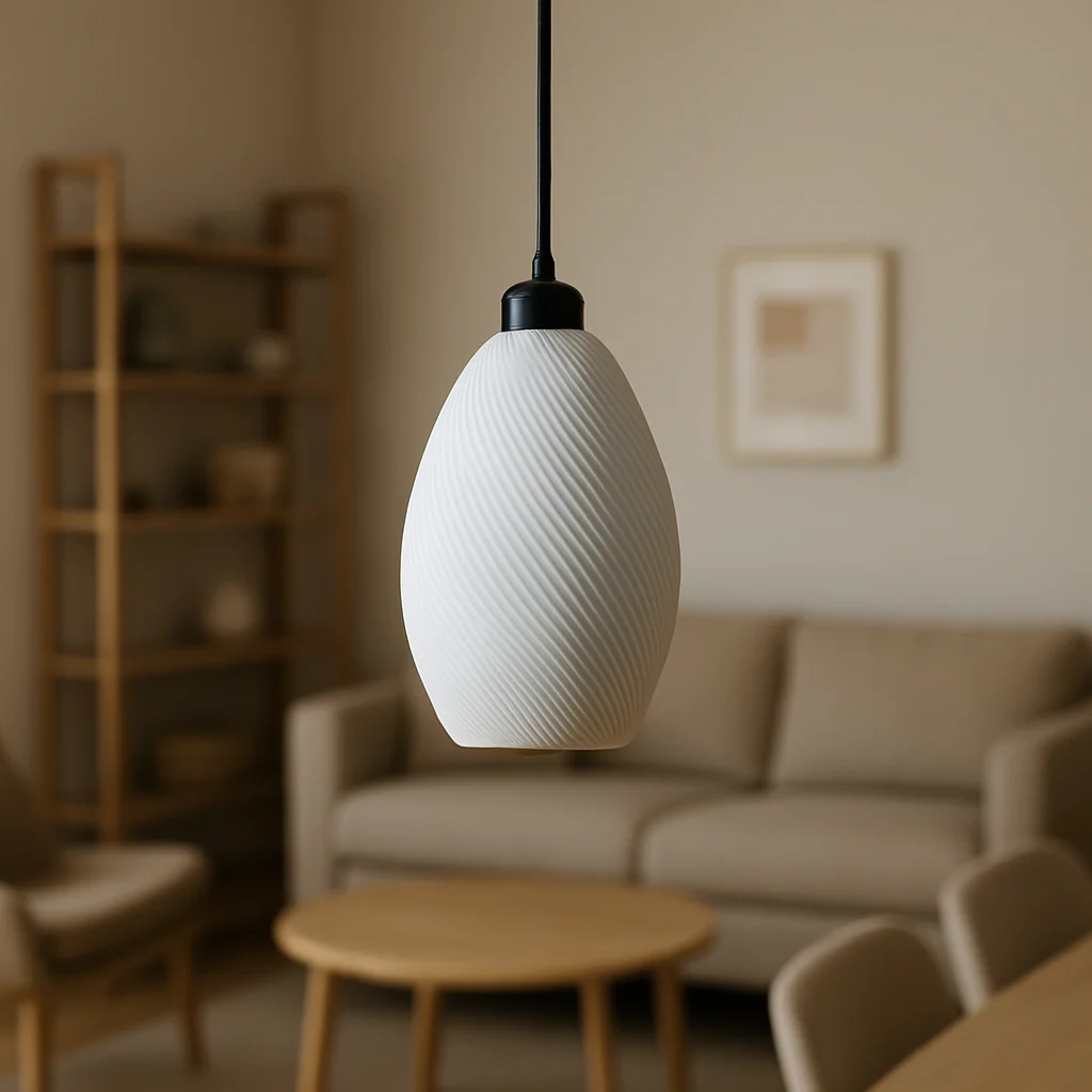 Lámpara Colgante "Paval" Color Blanco/Florón Negro/Cable Negro