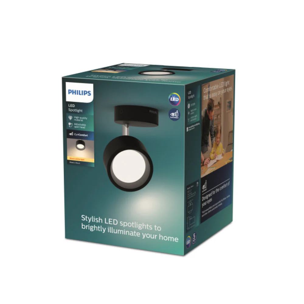 Lámpara de Techo Signify "Bracia Spot" 1x5,5W 2700º Negro [PH-8720169174740 - Image 4