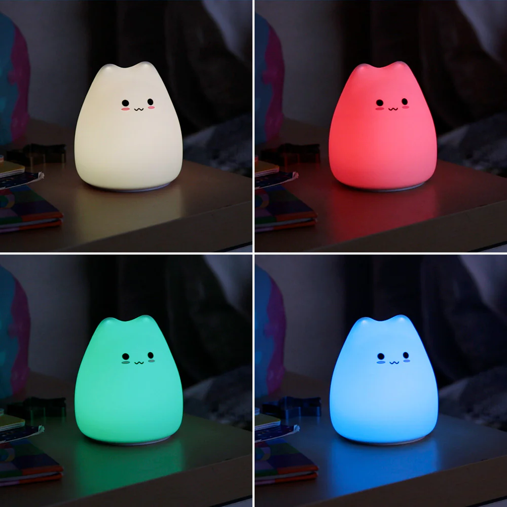 Lampara nocturna de mesa LED Infantil quitamiedos y recargable "Cat" - Image 3