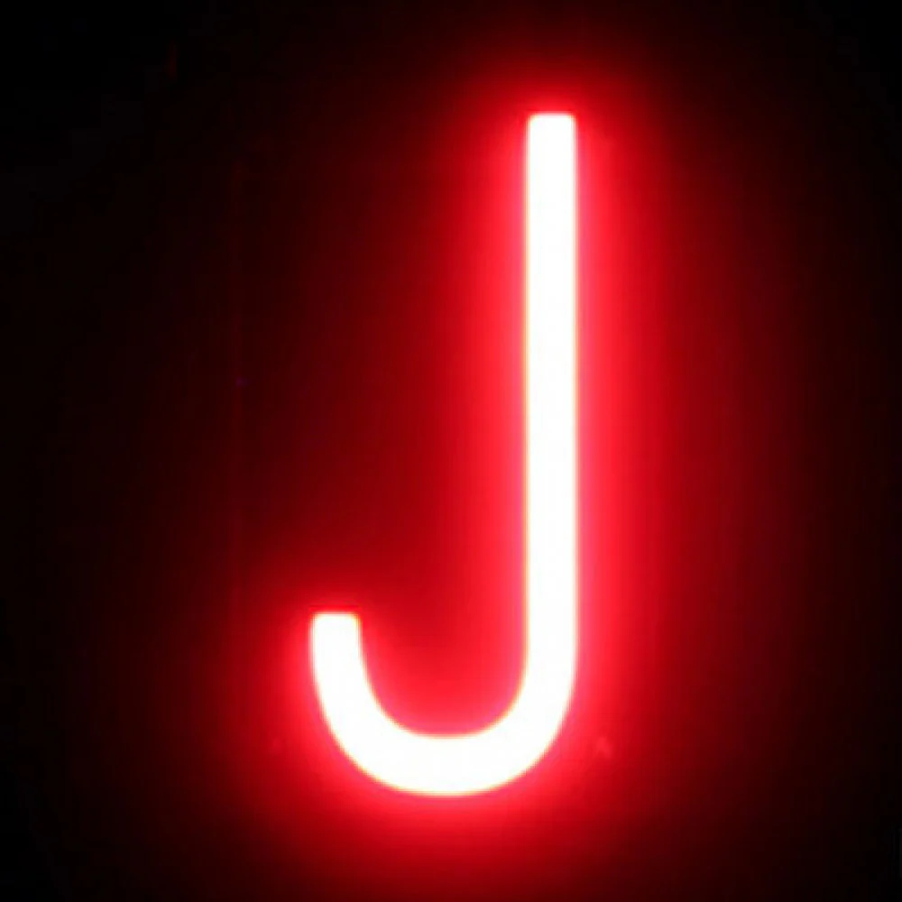 Letra LED Neon J Ancho 74Mm Alto 161Mm Fondo 38Mm - - - Image 2