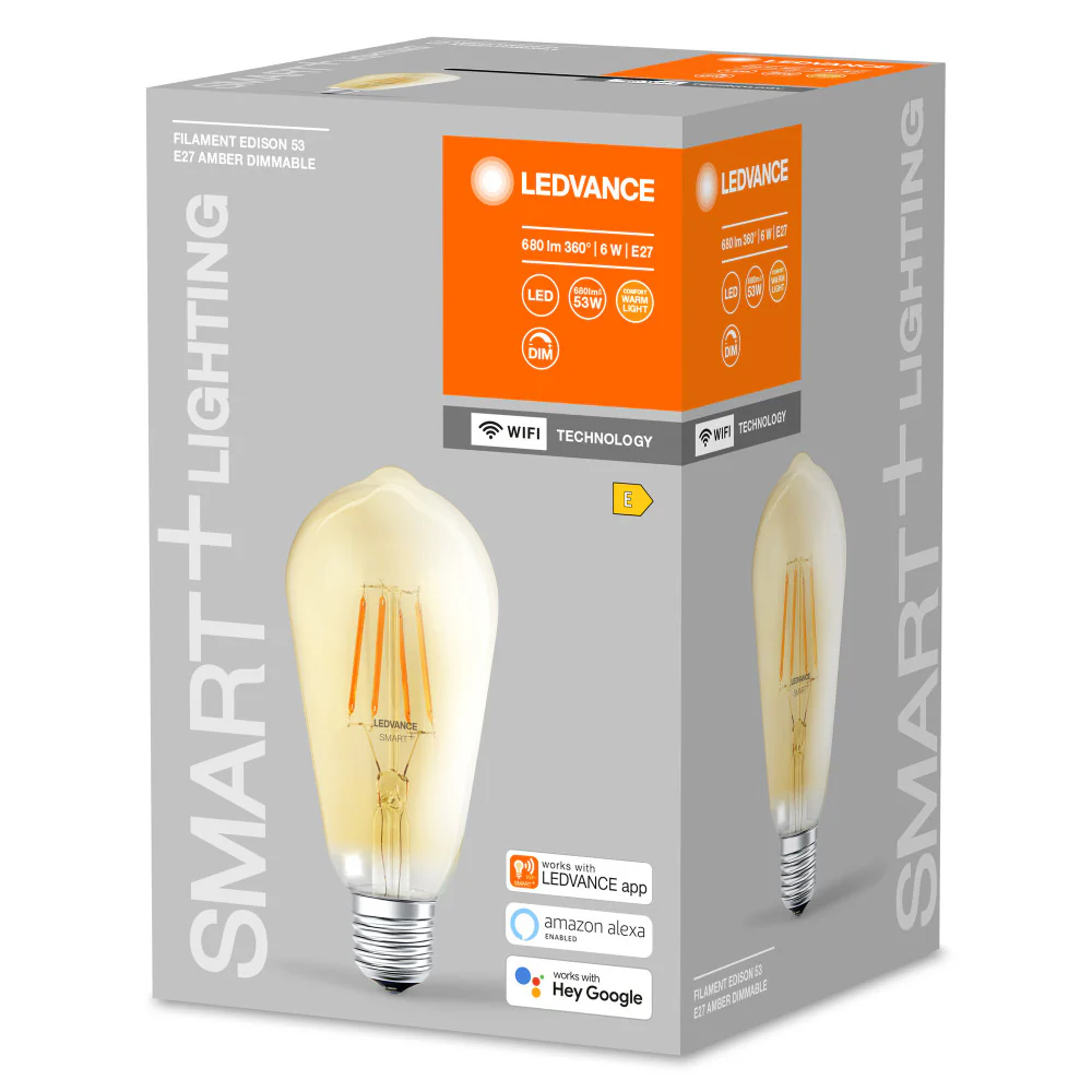 [LVE-4058075610545] Ledvance "SMART" Bombilla LED  E27 6W 680Lm 2400K 300º IP20 Regulable - Blanco Extra Cálido - Image 2