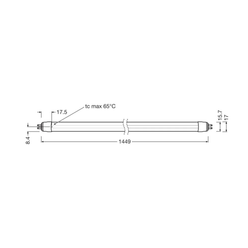 Tubo LED Ledvance G5 T5, 18 W, 2800 lm, 6500 K, 180º, IP20, regulable. - Image 2