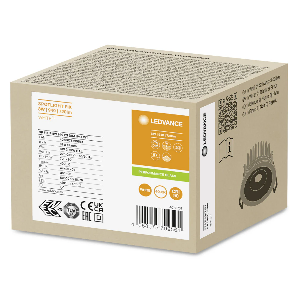 Foco LED LEDVANCE 8W 720Lm 4000K 36º IP44/IP20 Regulable - Image 2