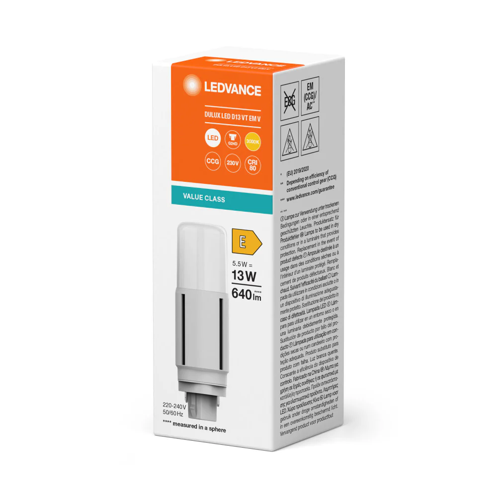 Lámpara LED Ledvance/DULUX G24d 5,5 W 640 lm 3000 K 300º IP20 - Image 2