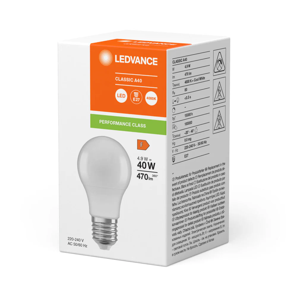 [LVE-4099854049538] Ledvance/Osram Bombilla LED "Classic" E27 4,9W 470Lm 4000K 200º IP20 - Image 2