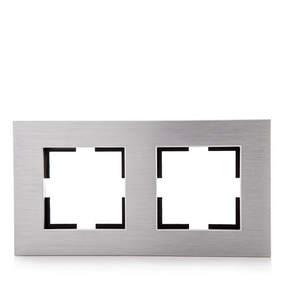 Marco Panasonic Novella 2 Elementos Horizontal-Vertical, Aluminio Eloxal Plata (Compatible Mecanismo Karre) - Image 2