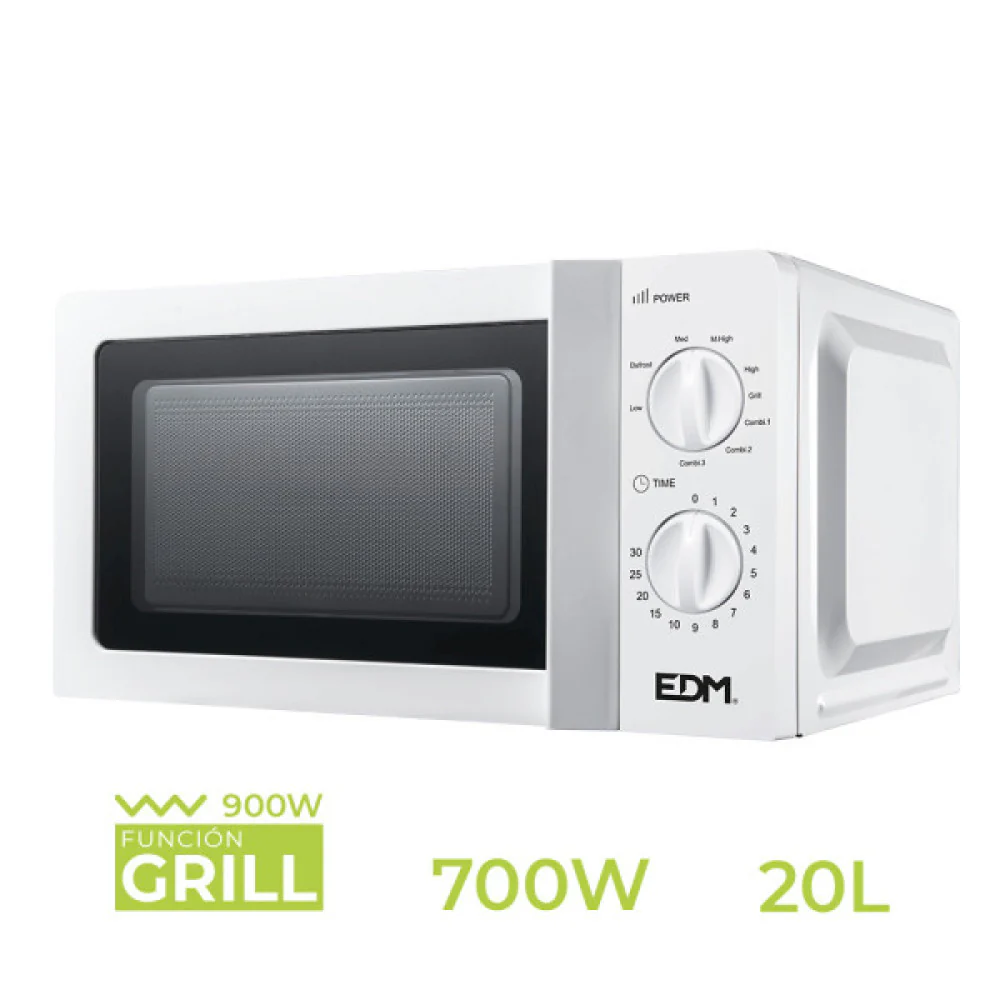 Microondas con Grill 20 L 700w 45x32x23,5cm Edm [E3-07408