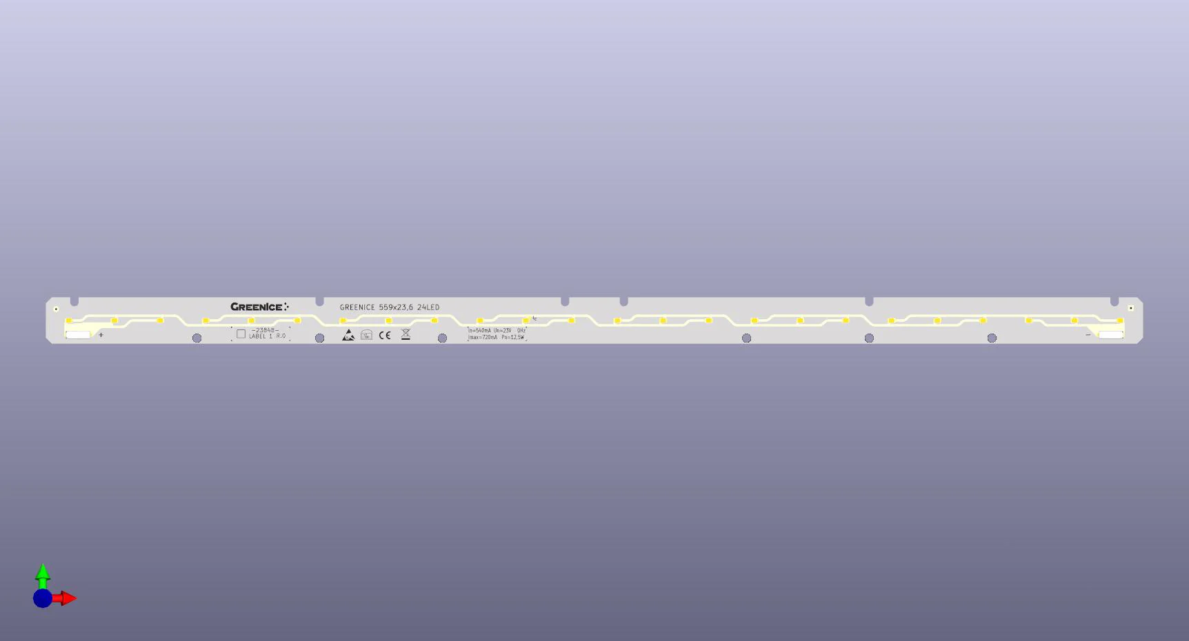 Módulo LED 559x23,6_24LED 4000K CRI80 L128-E5