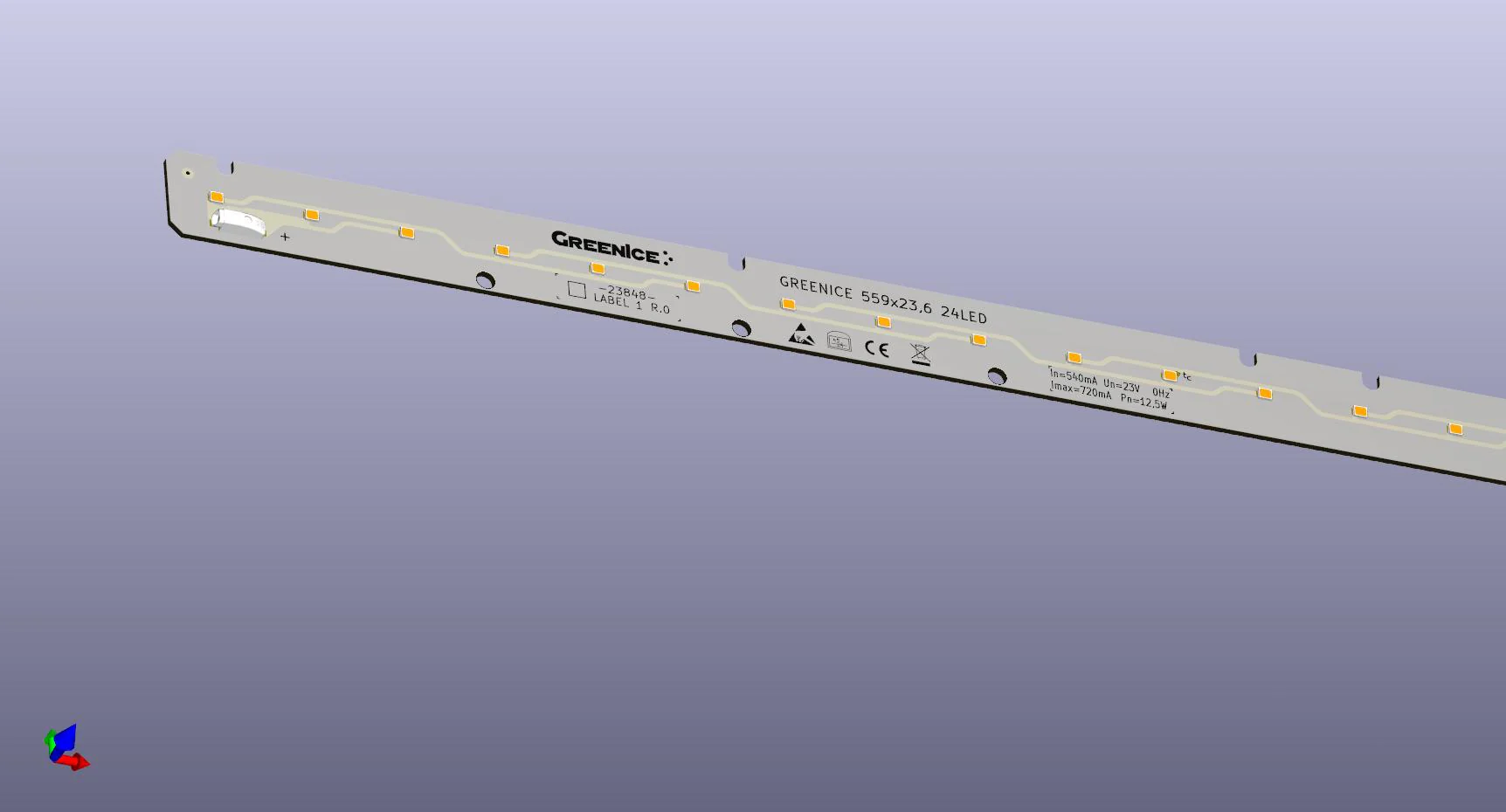 Módulo LED 559x23,6_24LED 4000K CRI80 L128-E5 - Image 2