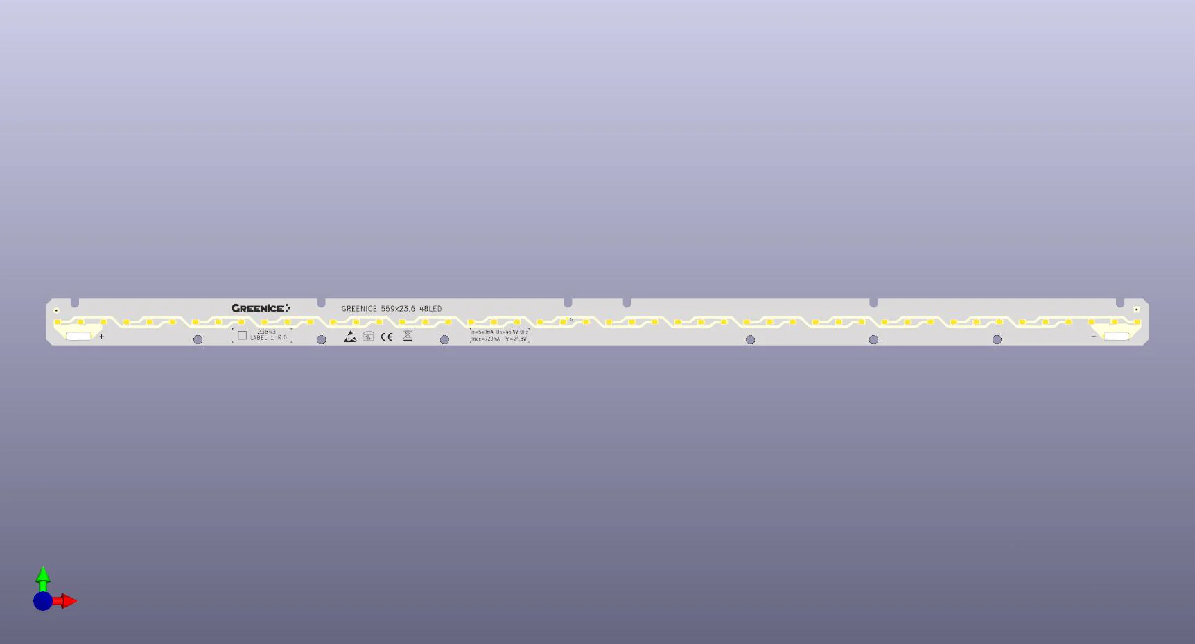 Módulo LED 559x23,6_48LED 4000K CRI80 L128-E5
