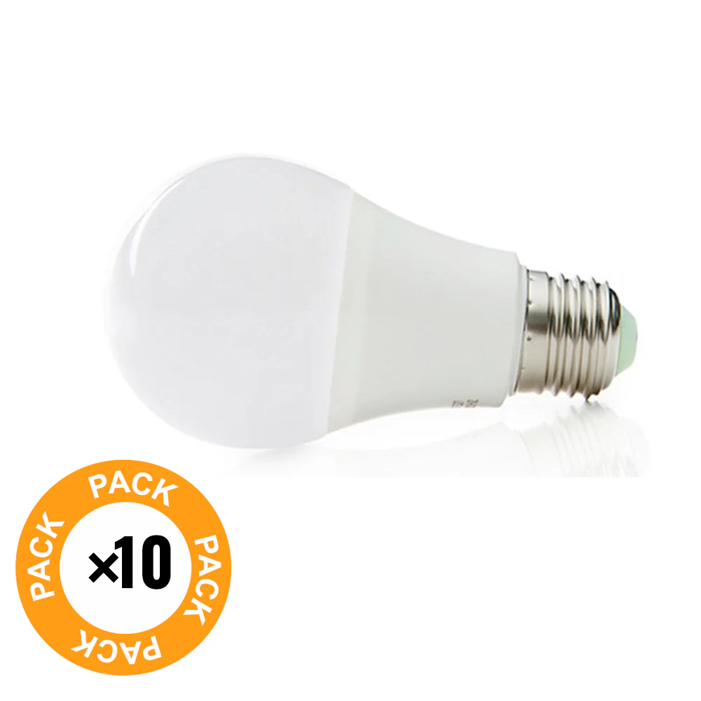 Pack de 10 Bombillas LED Esféricas Alumínio/PC E27 9W 810Lm 40.000H - Image 2