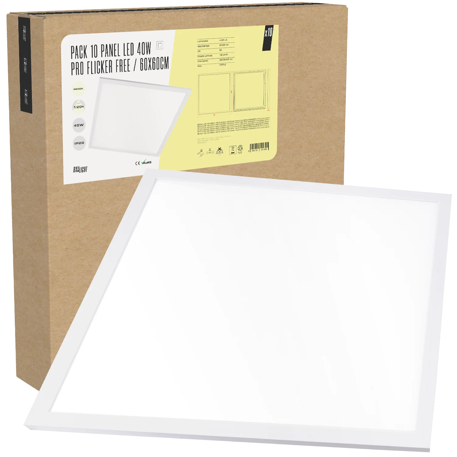 Pack 10 Panel LED 40W 4.000Lm 6000ºK 60x60Cm PRO Flicker Free 60.000H     [BX3LPT59540WPHILIPCW] - Image 3