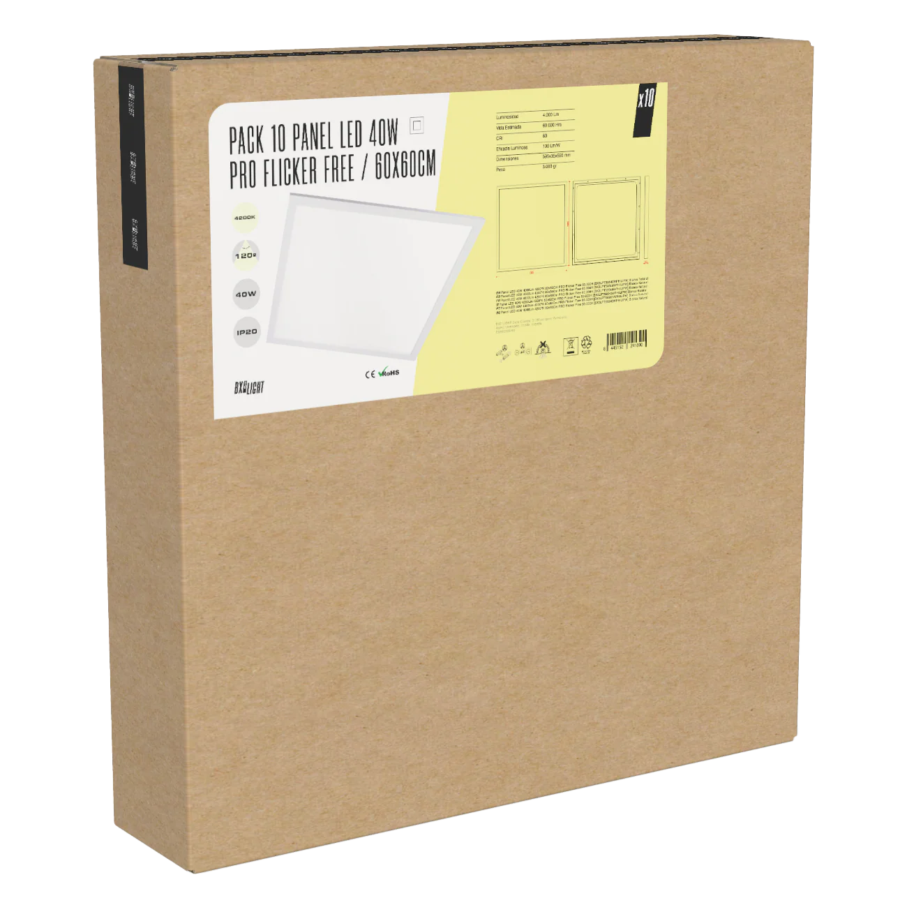 Pack 10 Panel LED 40W 4.000Lm 6000ºK 60x60Cm PRO Flicker Free 60.000H     [BX3LPT59540WPHILIPCW] - Image 4