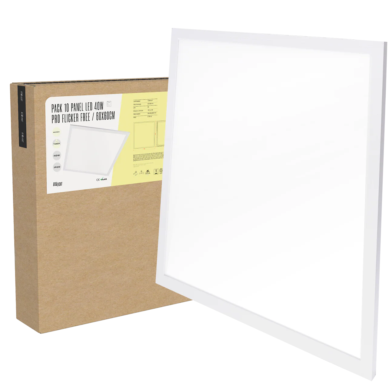 Pack 10 Panel LED 40W 4,000 Lm 6500ºK 60x60Cm PRO Flicker Free 60.000H  [BX3-LPT59540WLIFUDCW] - Image 7