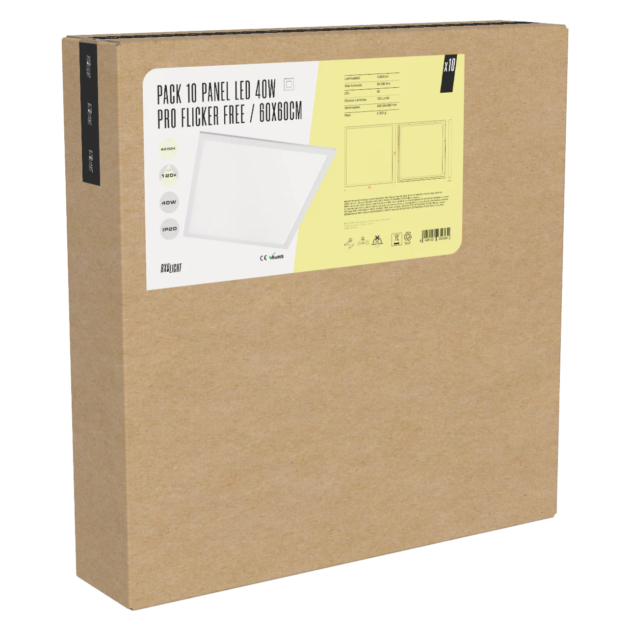 Pack 10 Panel LED 40W 4,000 Lm 6500ºK 60x60Cm PRO Flicker Free 60.000H  [BX3-LPT59540WLIFUDCW] - Image 8