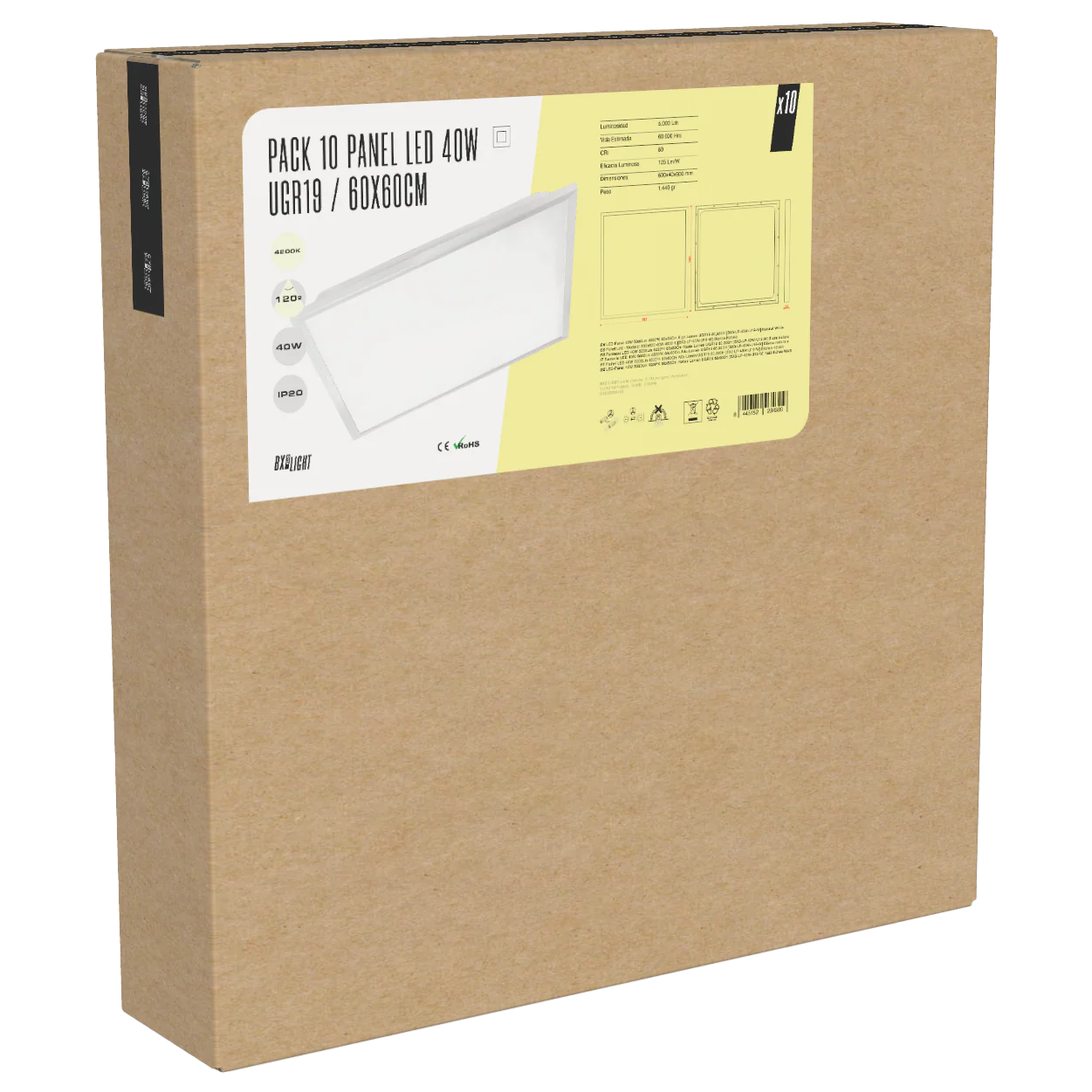 Pack 10 Panel Led  - Modular 600x600 40W 6000 K  [BX3-LP-40W-U19-CW] - Image 10