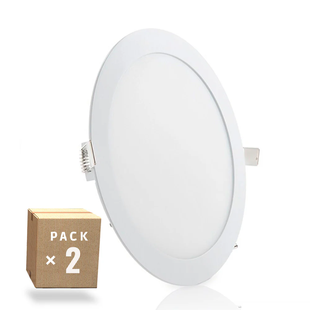 Pack 2 Placas LED 20W 2000Lm 6000ºK Circular 40.000H  [GR-RDP15-20W-CW-PK2-AP]