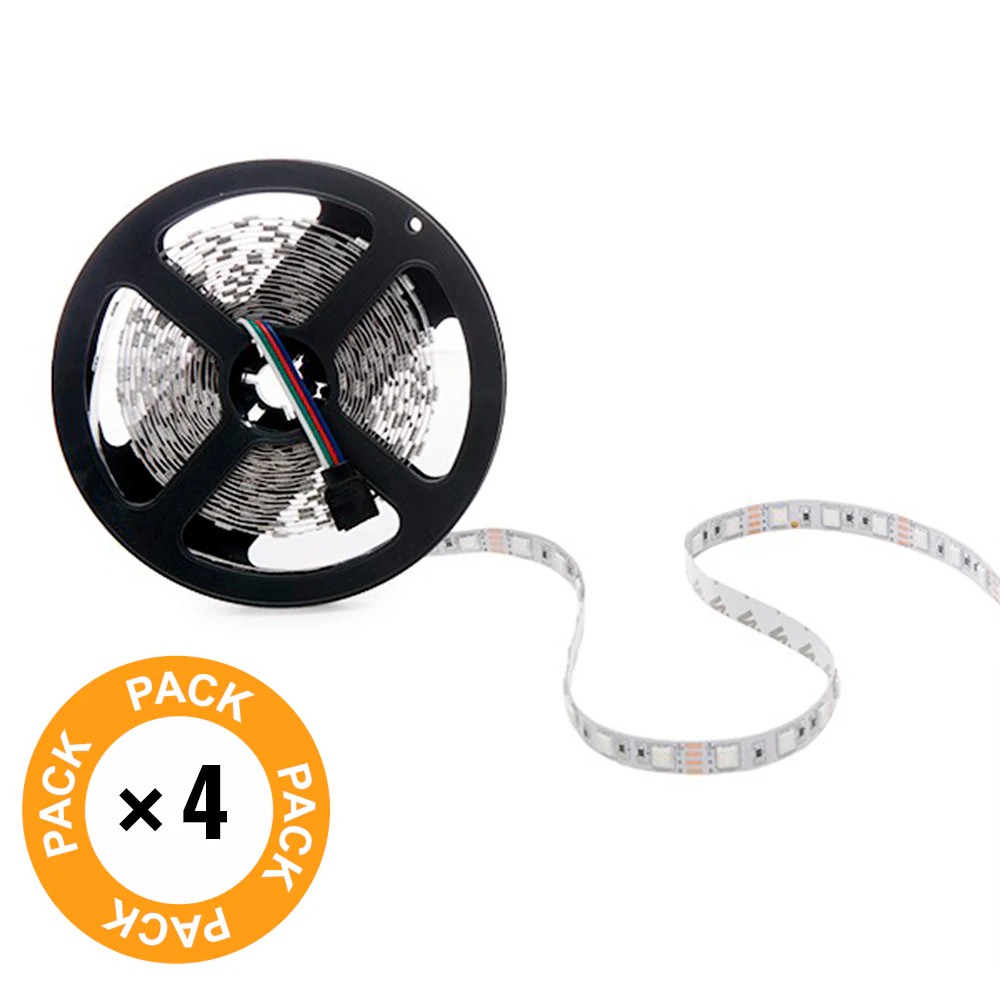 Pack 4 Tiras LED 72W 4200Lm 300 X SMD5050 12VDC IP33 x5M 40.000H [PL-219012-RGB-IP33-PK4-AP] - Image 2