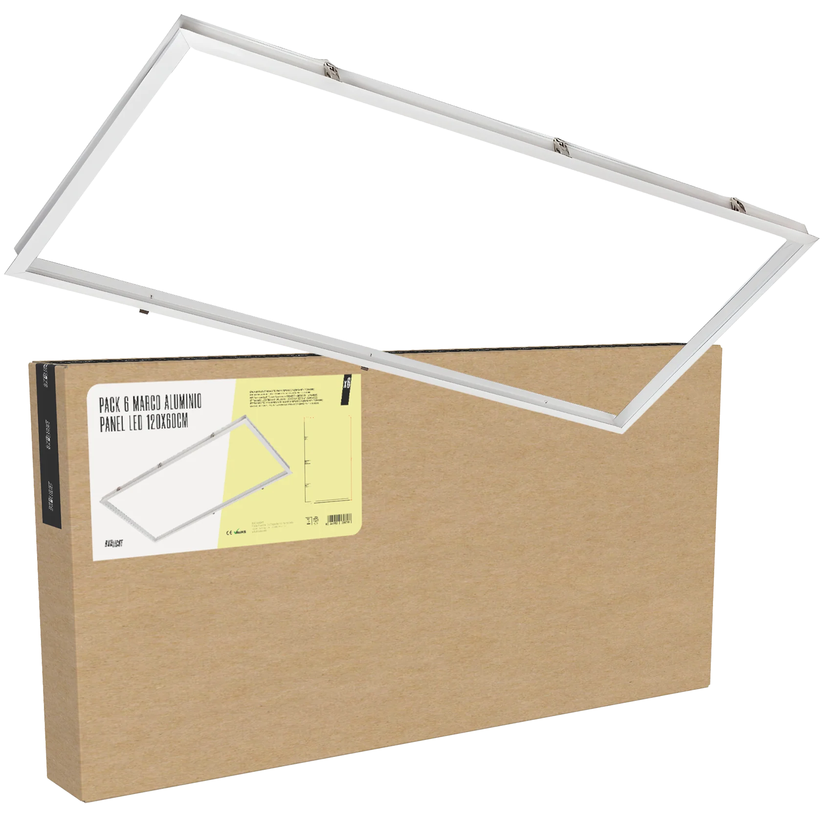 Pack 6 Marco AluMinio Panel Led 1200x600 [BX3-AF-1200x600]