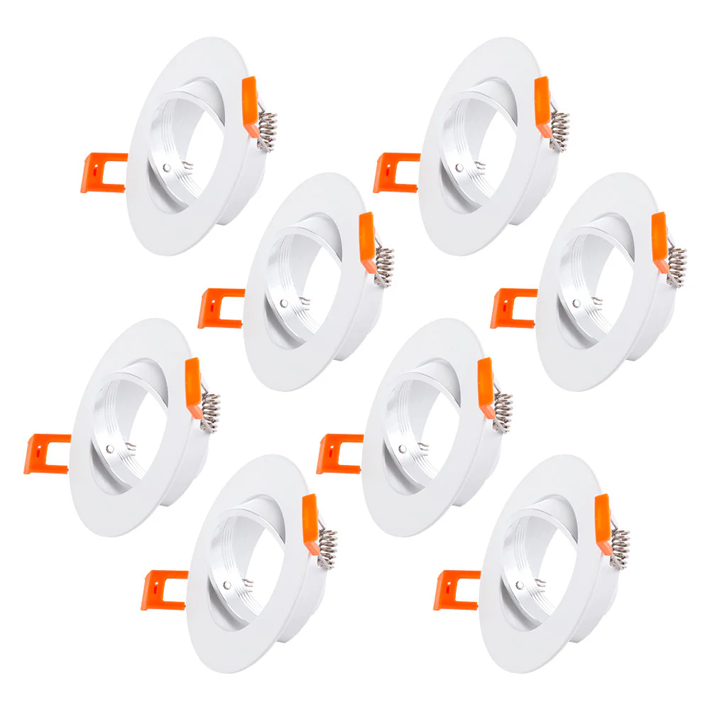 Pack 8 Aro Foco Downlight  Basculante Circular Aluminio Blanco 93Mm - Image 3