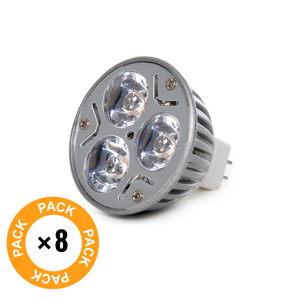 Pack 8 Bombillas LED GU5,3 6W 515Lm 3000ºK 40.000H [CA-MR16-9W-WW-PK8-AP] - Image 2