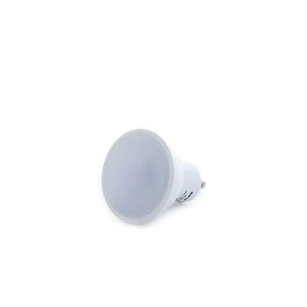 Pack de 5 Bombillas LED GU10 6W 700Lm 6000ºK 40.000H - Aro Downlight Redondo Inclinable "Vepa" Acero 90mm - Blanco - Image 4
