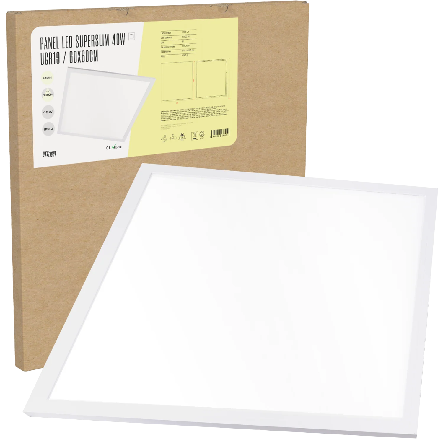 Panel LED Superslim 40W 4.500Lm 6000ºK 60x60Cm UGR19 40.000H  [BX3-595-40-CW] - Image 9