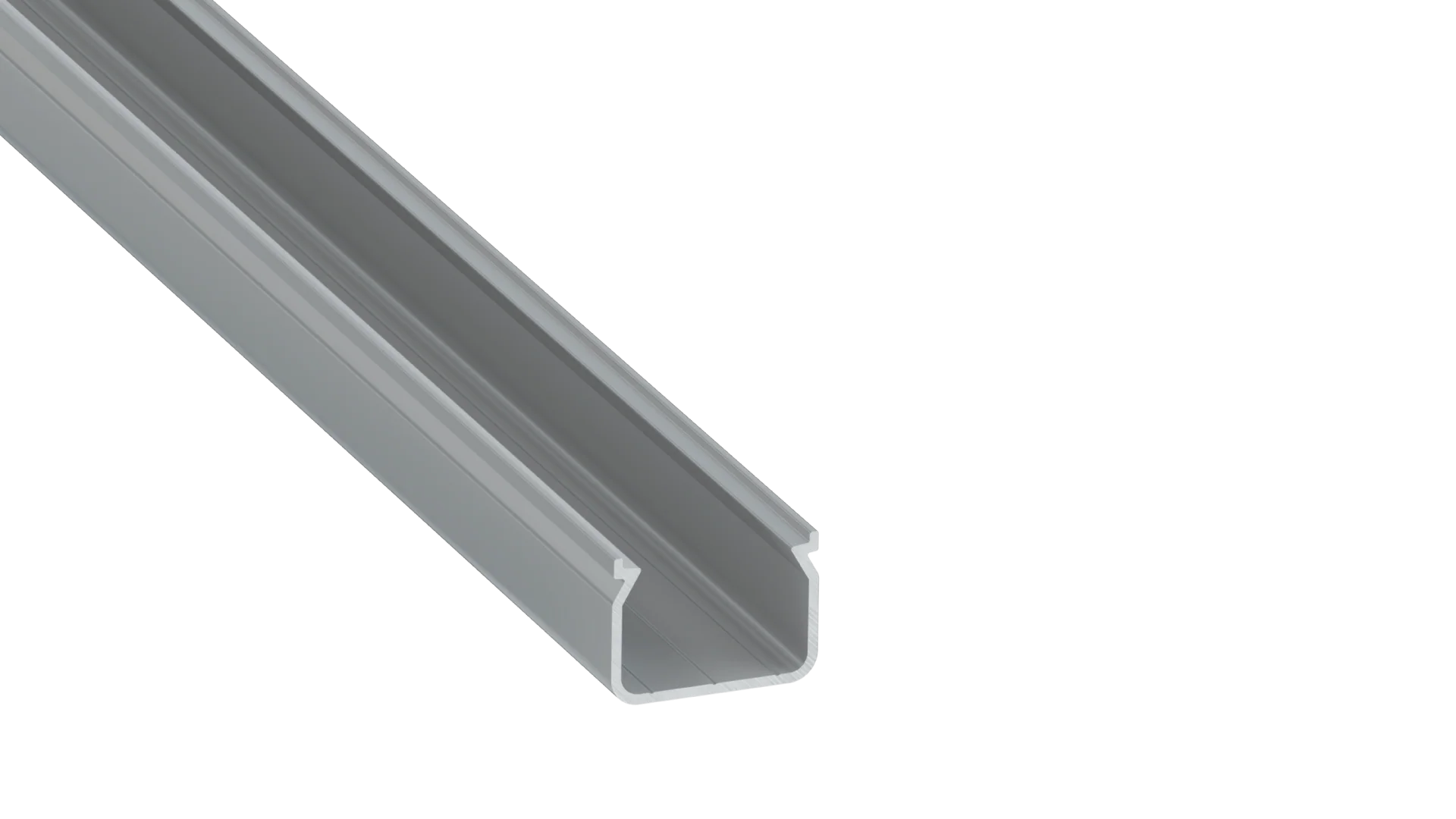 Perfíl Aluminio KIMERA-"HOM" Anodizado Plata con Difusor Opal , Tapones y Clips Sujección 2,02M