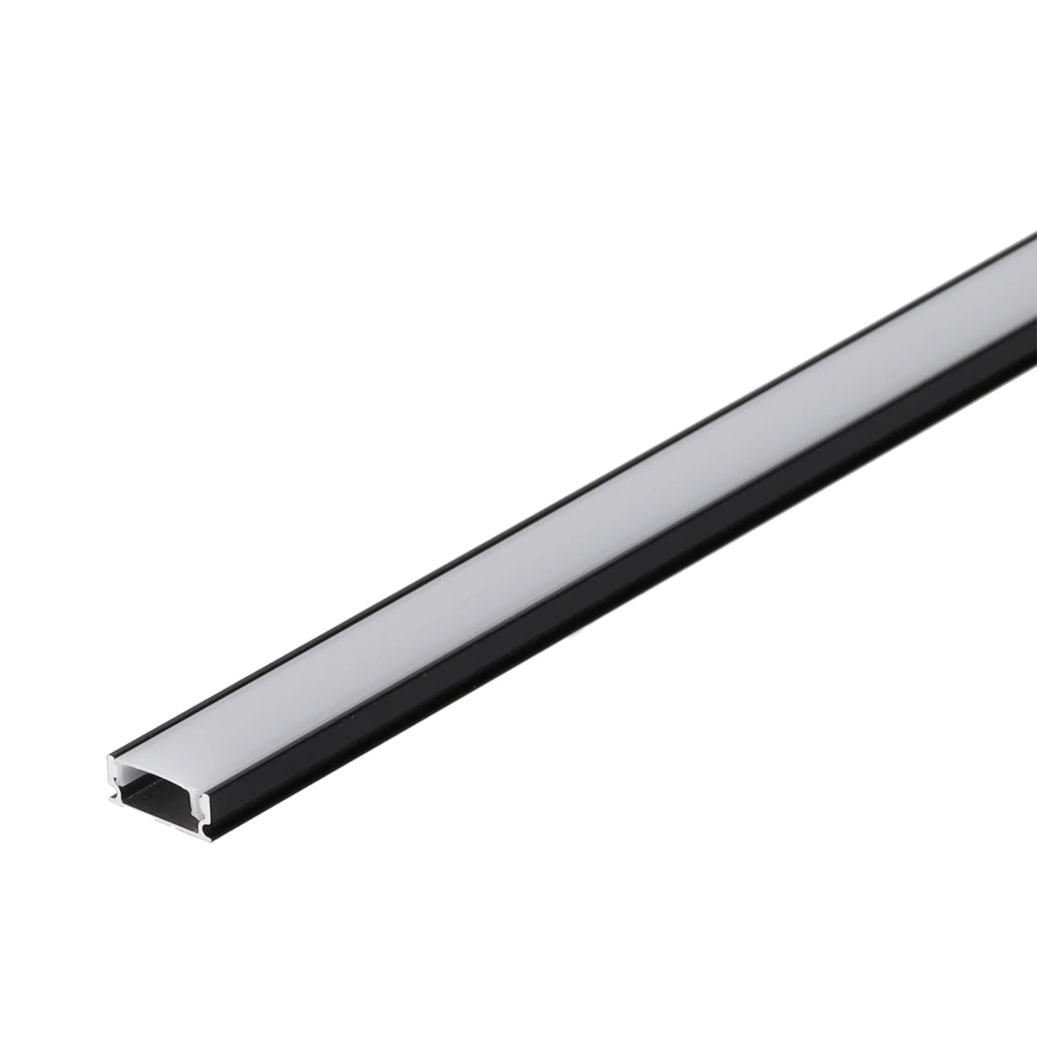 Perfíl Aluminio Negro para Tira LED - Difusor Opal