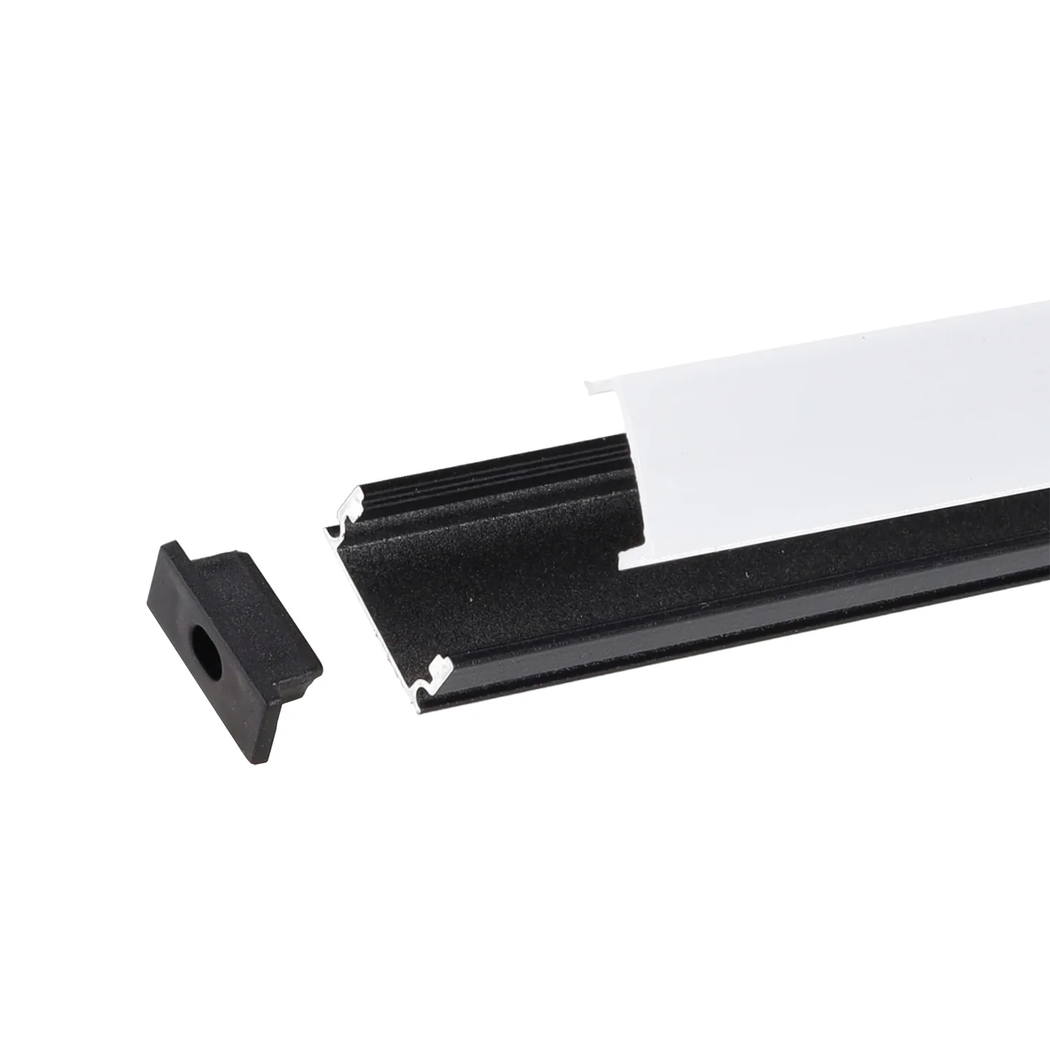 Perfíl Aluminio Negro para Tira LED - Difusor Opal - Image 2
