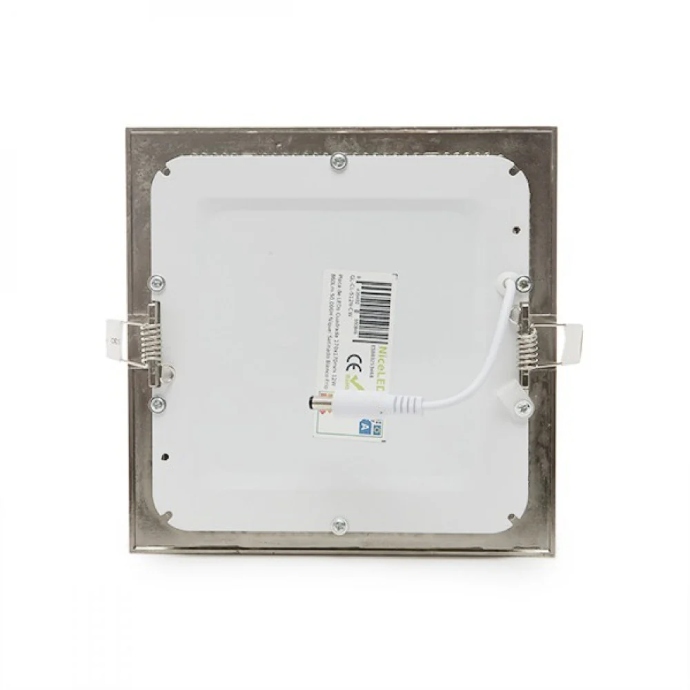 Placa LED 12W 1200Lm 6000ºK Cuadrada Niquel Satinado 50.000H  [GL-CL-S12N-CW] - Image 4